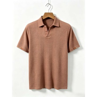 polo texturizada masculina italiana algodão efeito tricô
