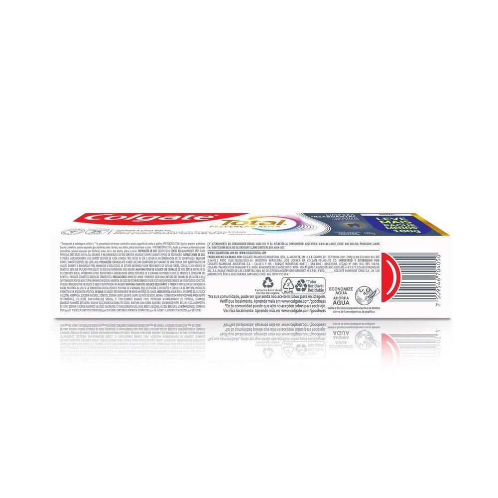 Creme Dental Colgate Total Prevenção Ativa Limpeza Interdental 180g Leve Mais Pague Menos — imagem 2 de 2