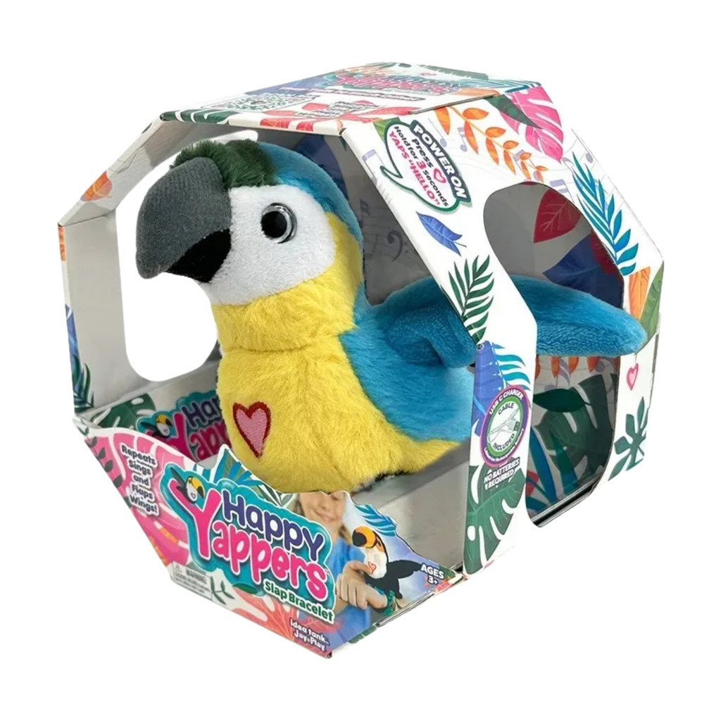 Pelúcia Interativa Happy Yappers Papagaio Azul Multikids - BR2778