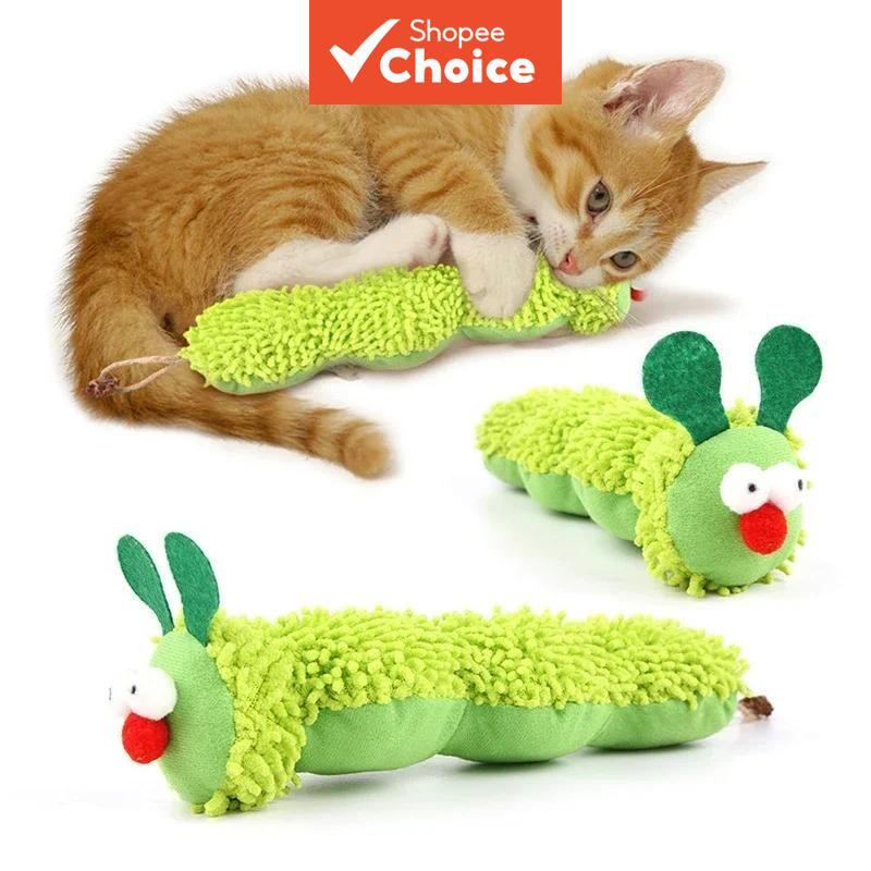 Catnip E Silvervine Caterpillar Cat Toy Dentição Gatinho Interativo