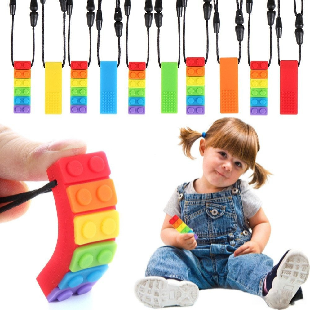 Mordedor de Silicone Colorido para Bebês 2024, Ferramentas de Terapia Sensorial para Mastigação Infantil, Brinquedo para