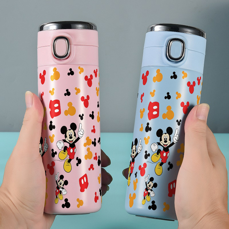 Garrafa copo Térmica Aço Inoxidável Mickey Mouse 420ml Com Display De Temperatura , Uso Diário Portátil