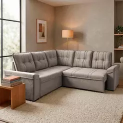 Sofá Canto London Tabaco Suede Velut - King House