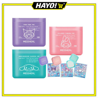 [Edição De Personagens Sanrio] Mediheal Derma Toner Pad 100 + 100 Folhas 3 Tipos (+ Estojo Portátil , Adesivo De Persona