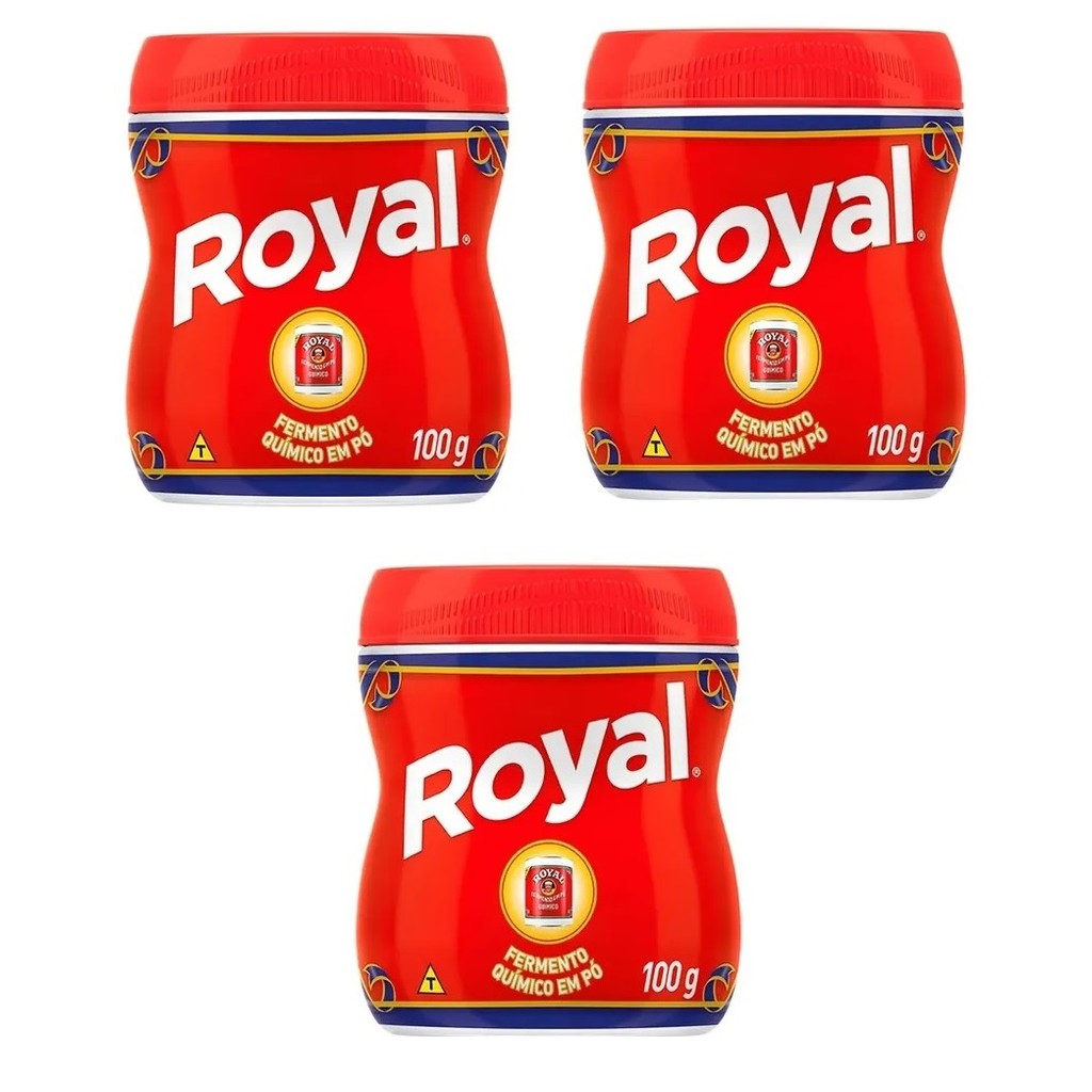 FERMENTO QUÍMICO EM PÓ ROYAL PACK 3un x 100g