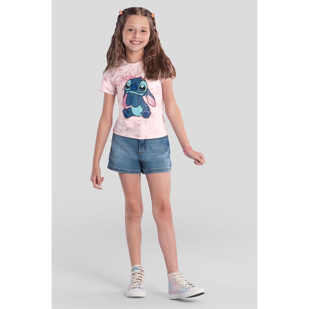 Blusa infantil menina tiedye do Stitch Brandili