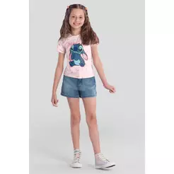 Blusa infantil menina tiedye do Stitch Brandili