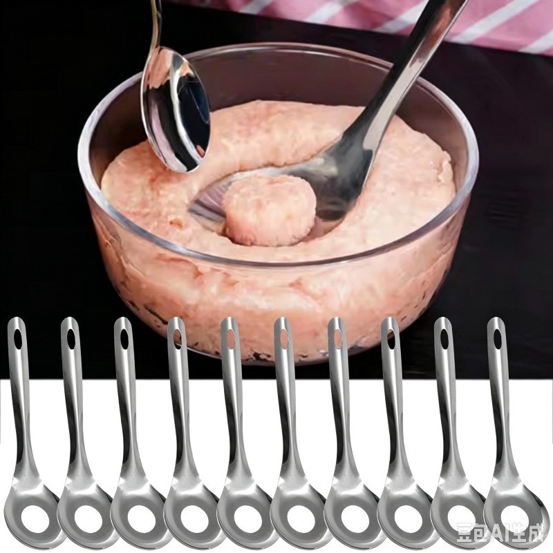 Colher De Almôndegas De Aço Inoxidável-Utensílios De Cozinha-Processador De Alimentos-Molde De Croquetes-Manual Para Faz