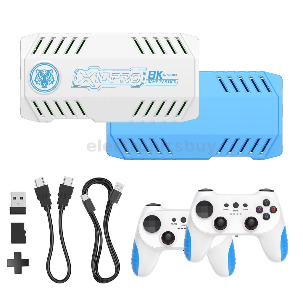 X10 Pro 128G 10000 + Jogos TV Game Console 4K UHD Suporte Saída HD 51 Emuladores Plug and Play Retro Stick Com 2 Control