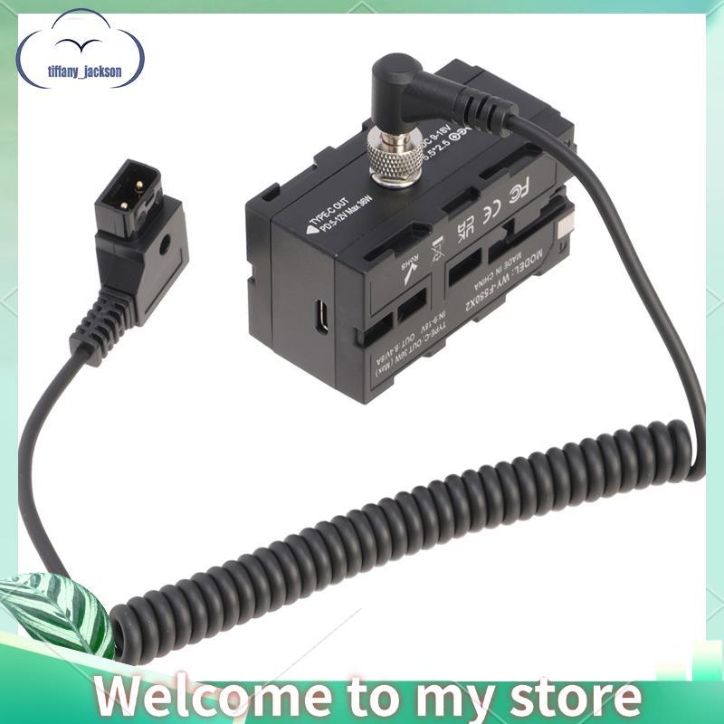 Conector D-TAP Para Cabo Expansível DC 5.5 X 2.5 Mm Com Adaptador De Bateria Fictícia NP-F De Dupla Face Monitor De Câme
