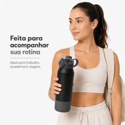 Garrafa Térmica 1,2l Grande Água C/canudo Academia Faculdade