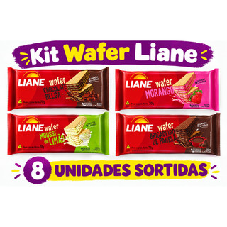 Kit 8 Wafer Liane Zero Lactose Sortidos 70 | 8X Wafer Sem Leite | Vegano
