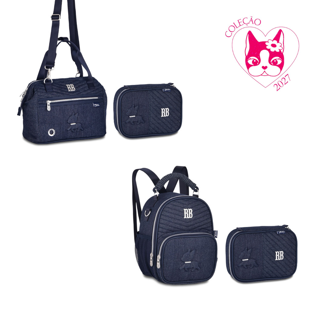 Kit Lancheira e Estojo Rebecca Bonbon Jeans - Clio Style