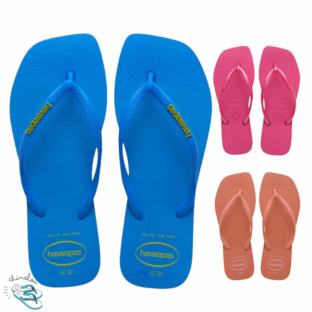 Sandalia Chinelo Havaianas Slim Square Logo Popup Original