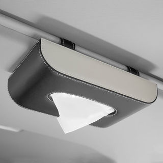 Caixa de lenços de papel de couro para carro, com suporte para pendurar, porta-lenços de papel para uso automotivo