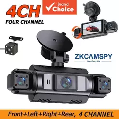 Câmera Dash 360 ° Dvr Ir Night Vision 24h Monitor De Estacionamento Loop Record Cabine Traseira Dianteira