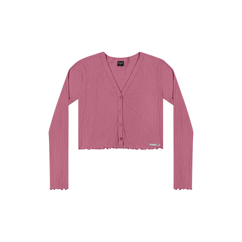 Cardigan Cropped Juvenil Menina Canelado Beats Rosa · foto 2