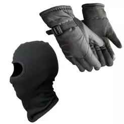 Kit Luva Frio Intenso + Touca Ninja Balaclava Moto Bike