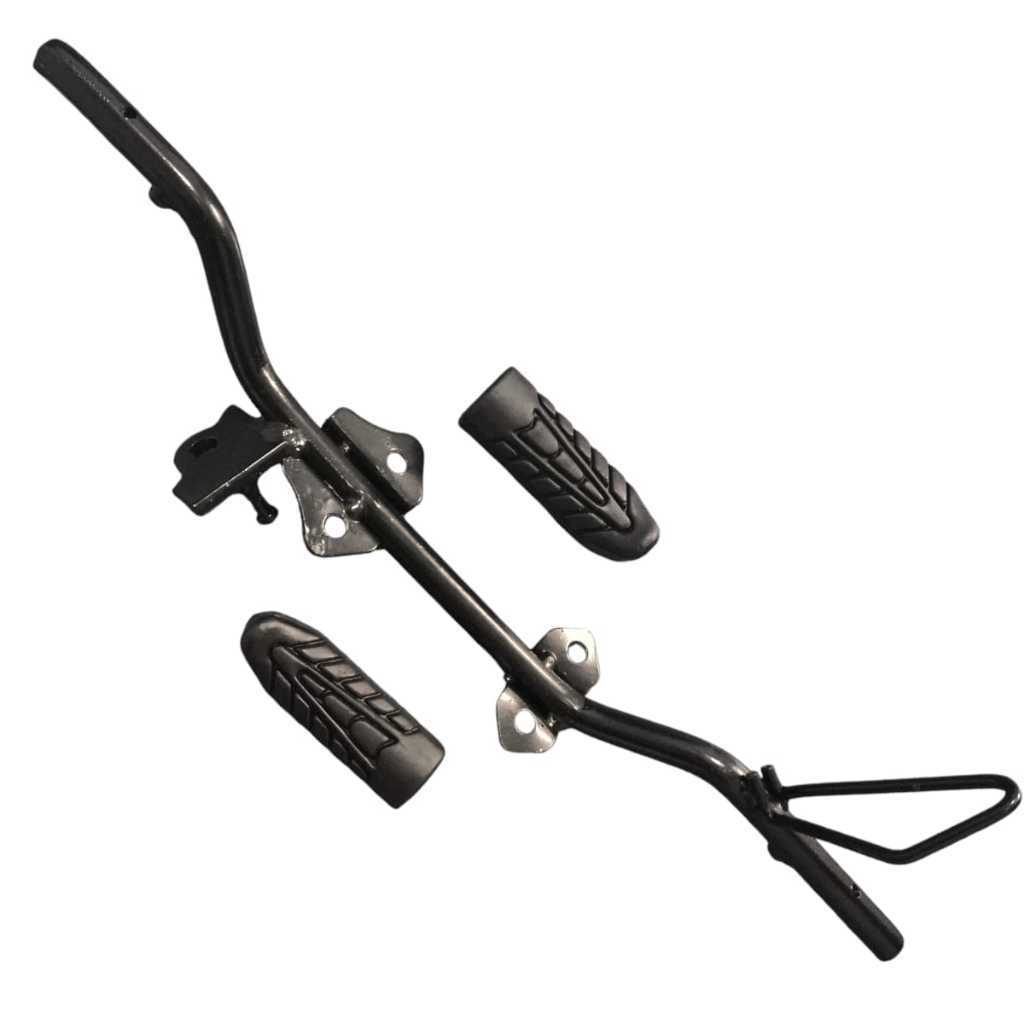 Kit Estribo Convencional Maciço + Borracha Do Estribo Titan/Fan/Start 160 16/24 Com Suporte