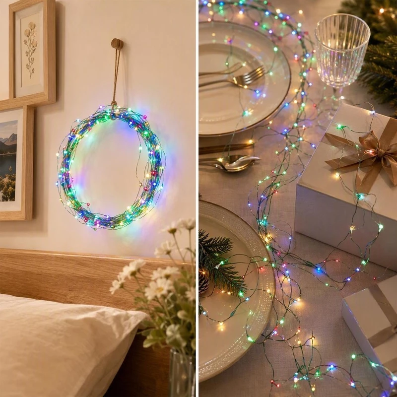 Kit 30 Fios de Fada LED 2 Metros para Decoração de Festa e Ambiente — foto 5