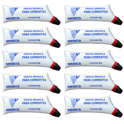 Kit 10x Graxa Lubrificante Para Corrente De Transmissão Branca 80g