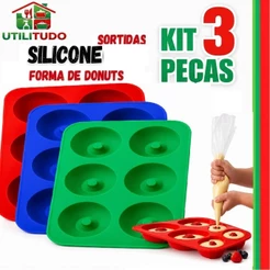 Forma de Silicone Para Donuts Rosquinhas Doces Mini Pudim Antiaderente Não Gruda Cor Sortida Utensílios