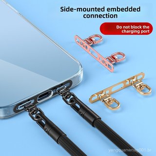 Almofada De Cordão De Telefone Com Clipe Lateral De Fivela Dupla , Giratória De metal Em Aço Inoxidável , Adesivo Trasei