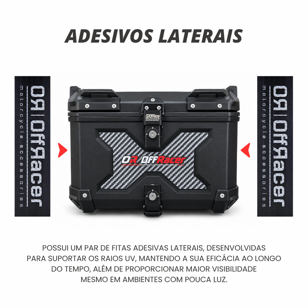 Bau Bauleto Traseiro 57 Litros Em Plástico Abs Resistente Trava Dupla — imagem 2 de 2