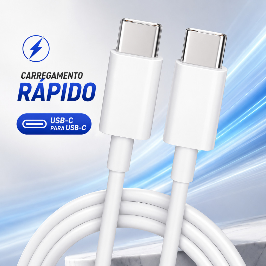 Cabo Tipo C para Tipo C 1 Metro Turbo 6A USB-C Carregamento Rápido X-Cell