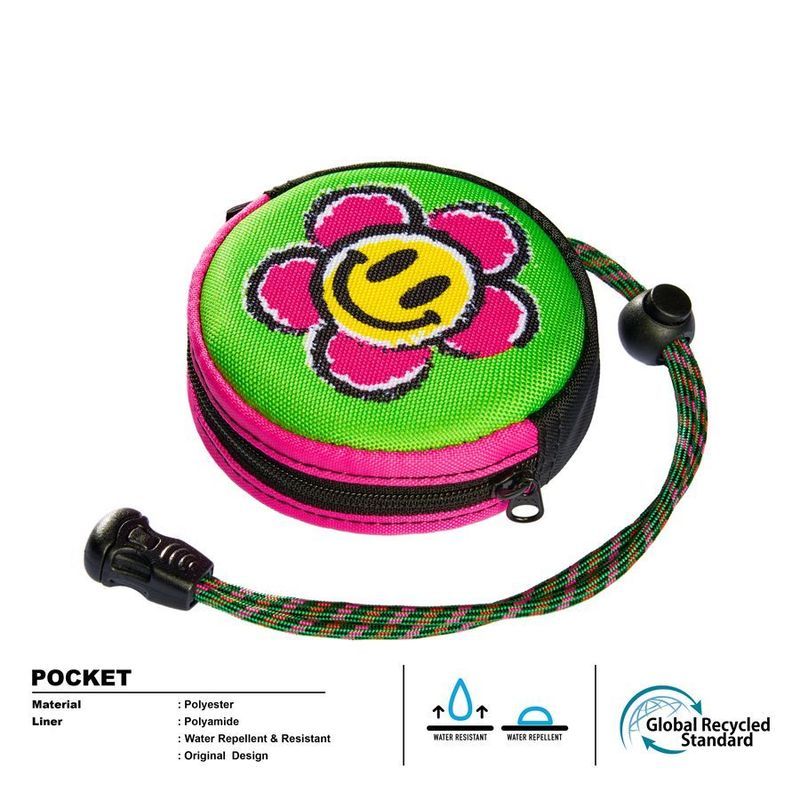 Sorriso flor chave caso mudança saco de armazenamento pingente ins portátil Pull-out Design d