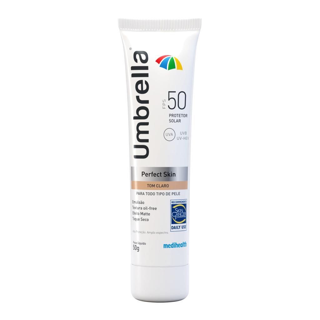 Protetor Solar Facial Umbrella Perfect Skin Tom Claro FPS50 50g