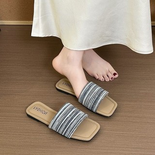 Verão sapatos planos sandálias de tecido romano chinelos Retro feminino combinando saia sapatos exteriores elegante vest
