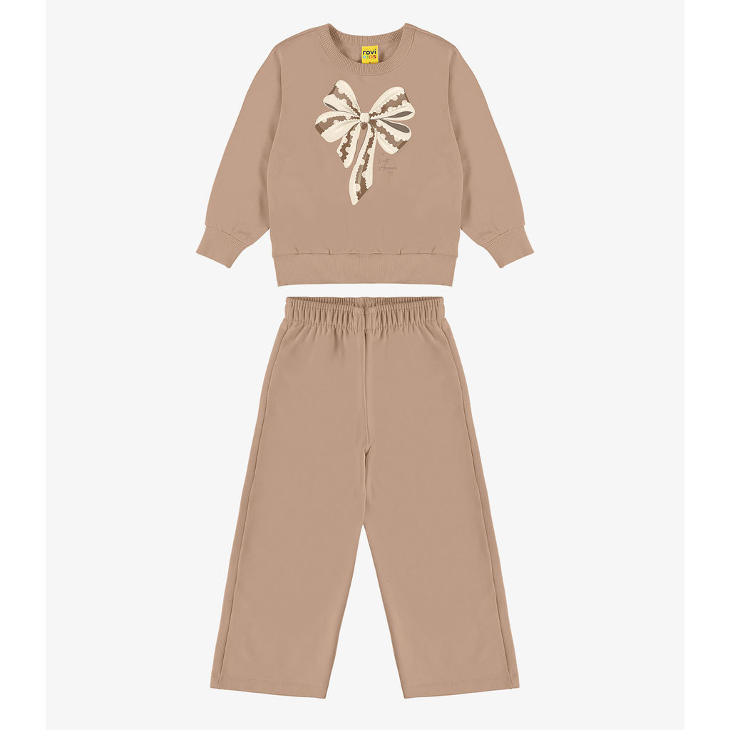 Conjunto Blusão Com Calça Menina Rovi Kids Marrom