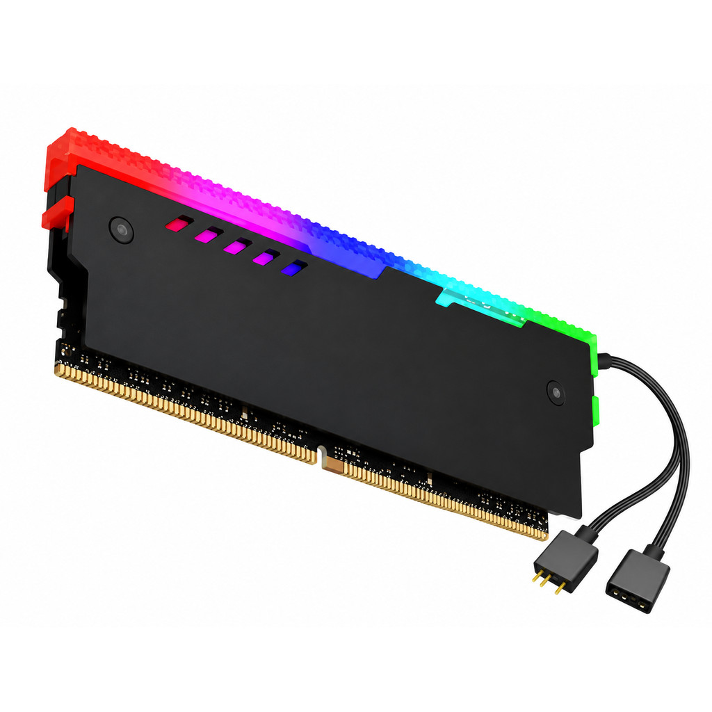 Dissipador de calor para Memória RAM, ARGB 5V 3 Pinos - Preto TSR755