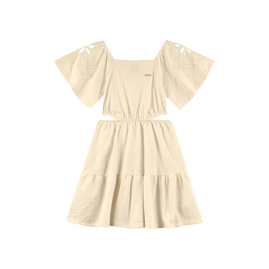 Vestido Infantil Menina Bordado Floral Colorittá Amarelo · foto 2