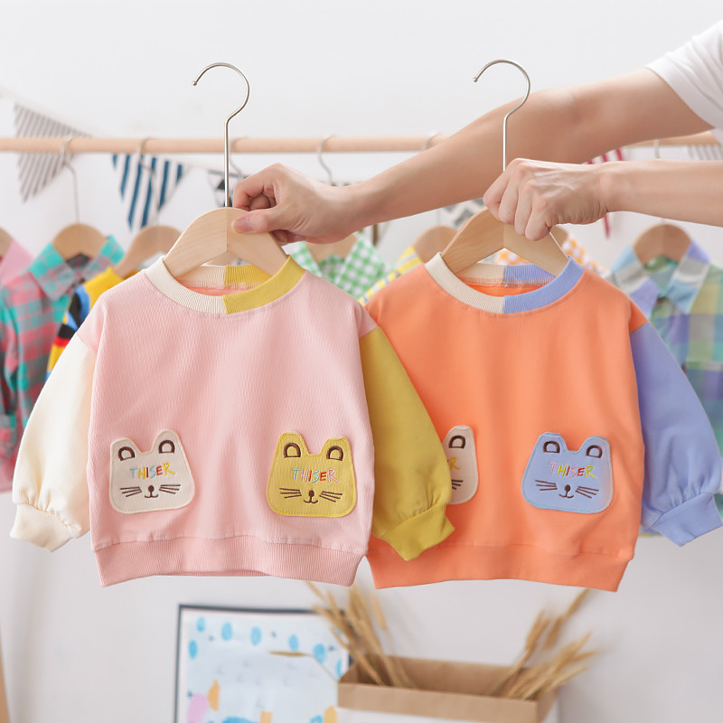 Bebê primavera outono manga comprida camiseta meninos moletom crianças na moda versão coreana bebê crianças estilo ocide