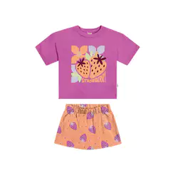 Conjunto Infantil Menina Estampa Lúdica Elian Rosa
