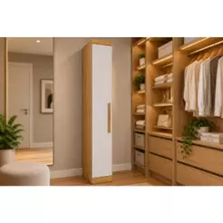 Modulado de Quarto Guarda Roupa c/ 1 Porta Rizon/Linea Cumaru/Fendi - Novo Horizonte