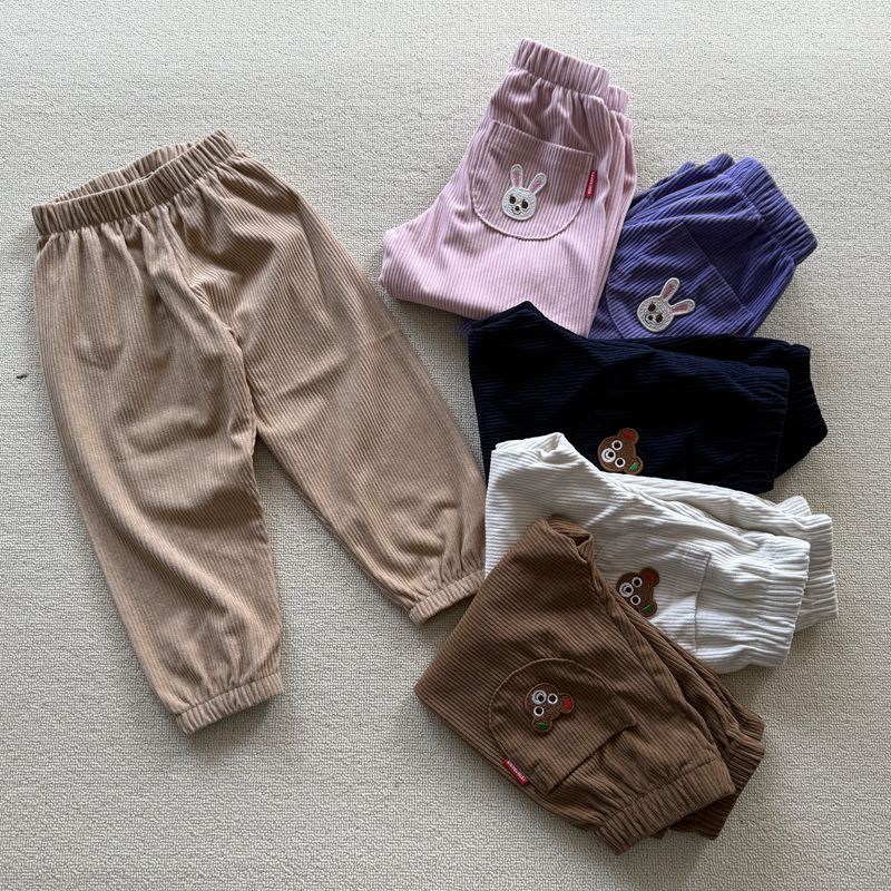 90-150 tamanho comércio exterior primavera outono meninos meninas crianças veludo solto Casual fechamento calças comprid