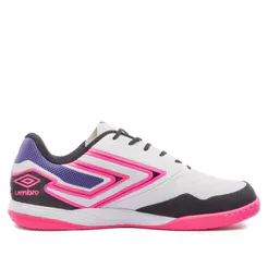 Chuteira Futsal Umbro Pro 5 Bump Club Roxo Branco Rosa