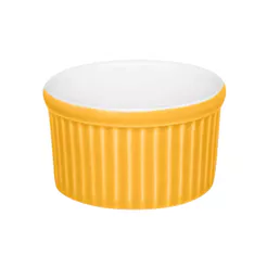 Conjunto de Tigela Ramequin de Porcelana Oxford Amarelo com 3 Peças