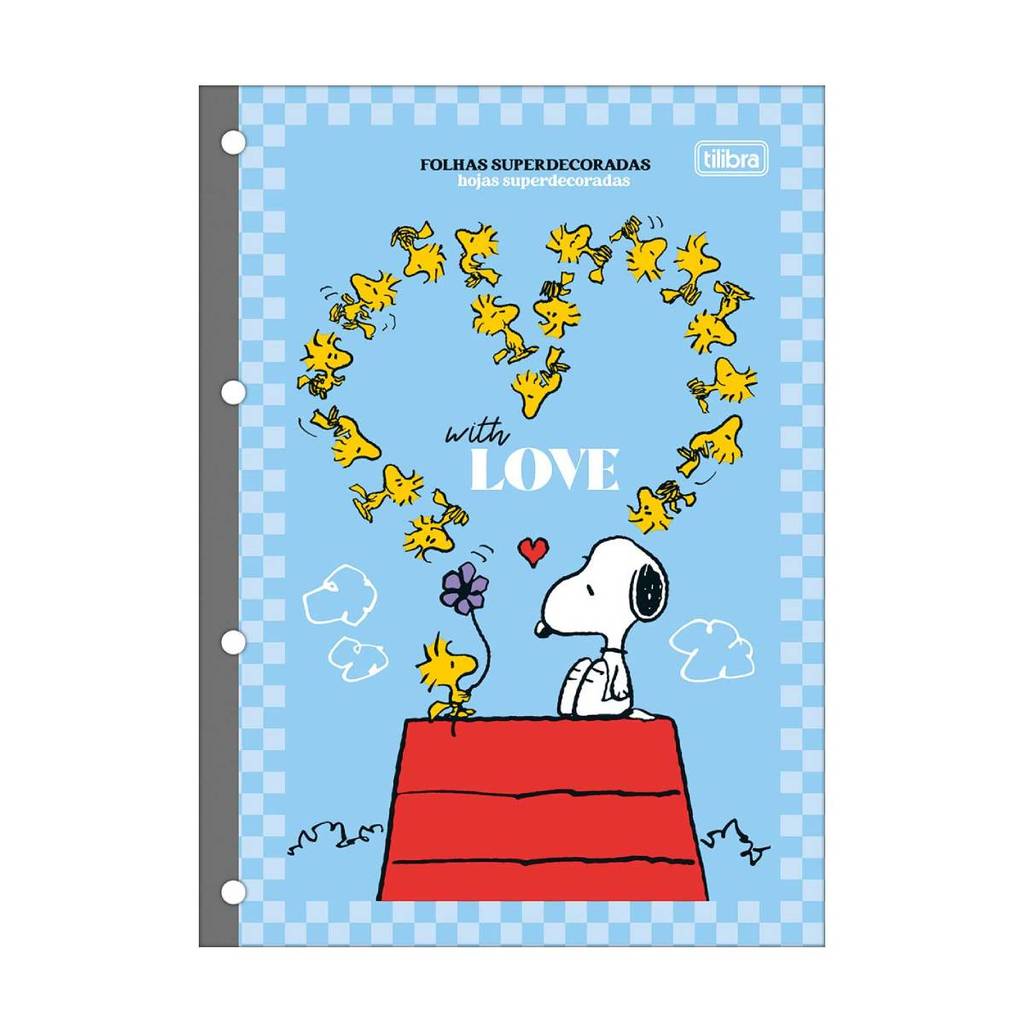 Bloco para fichário universitário Tiliflex Snoopy 4 furos 80 folhas Tilibra