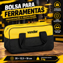 Bolsa Para Ferramentas Acessórios com 8 Divisões Bolso 35x18cm Vonder