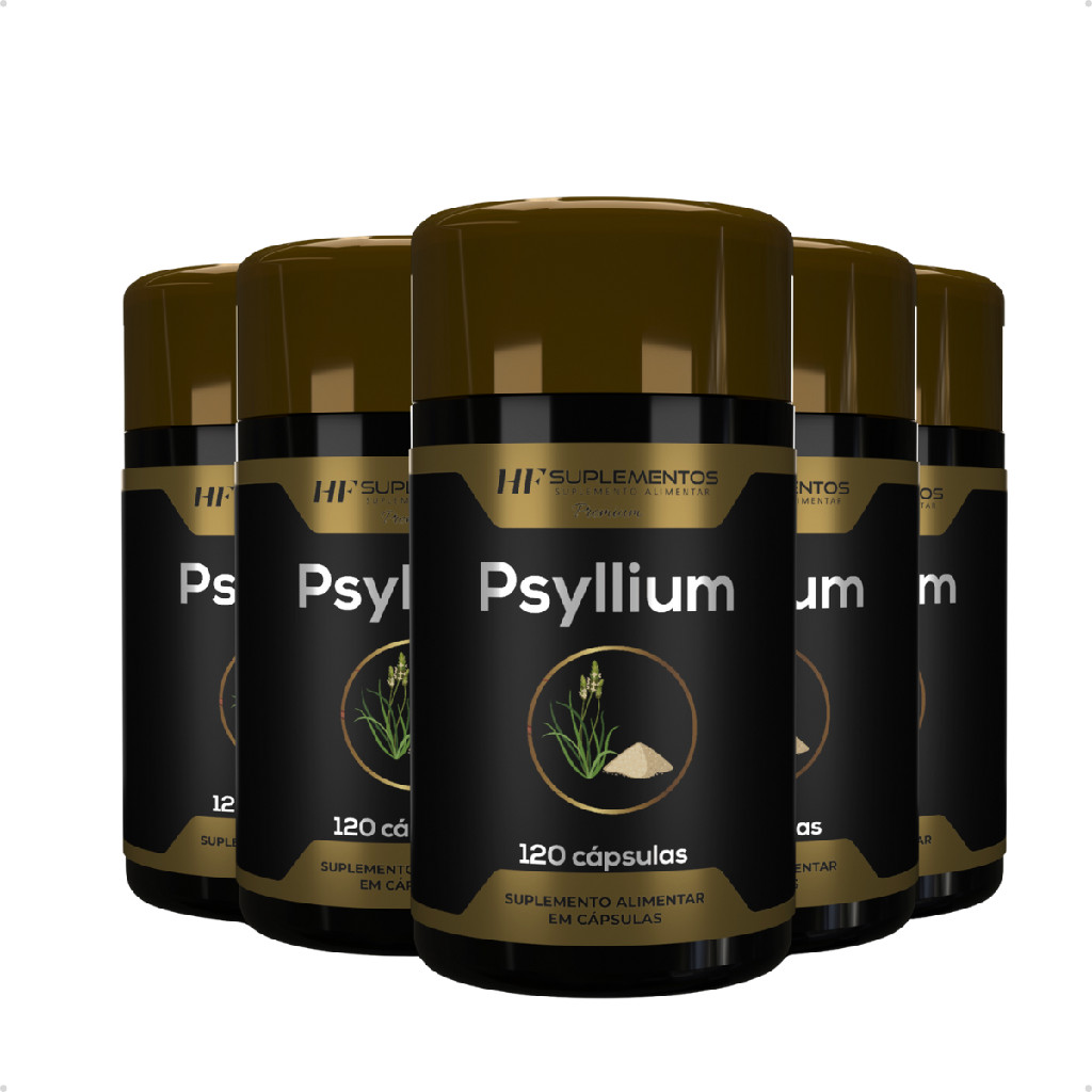 Kit Premium 5X Psyllium 120 capsulas HF SUPLEMENTOS