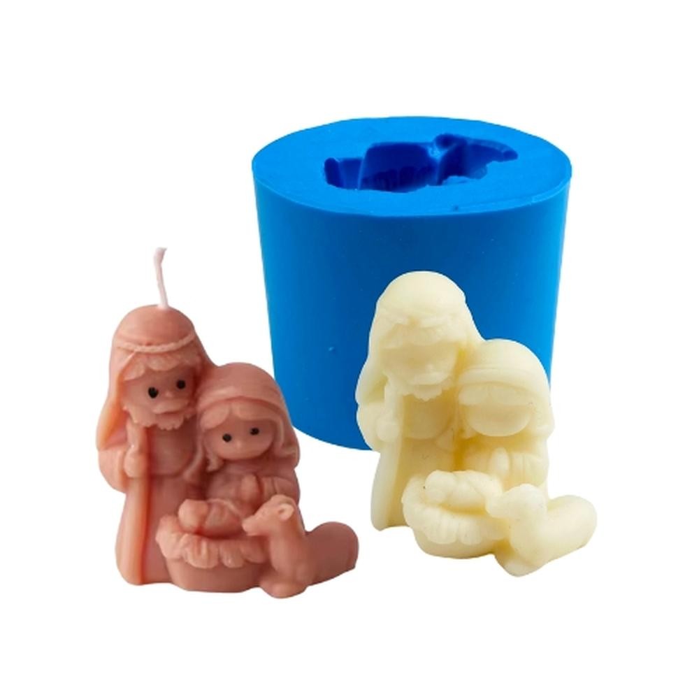 Molde de Silicone Presépio Pequeno Para Vela, Sabonete ou Gesso