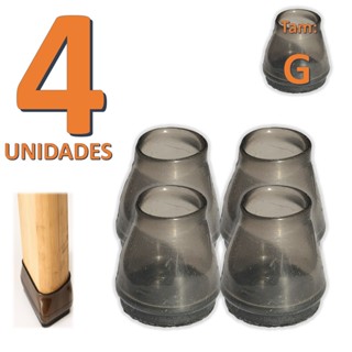 Kit 04 Peças Protetor De Silicone Para Pé Da Mesa E Cadeira PRETO CÔNICO Tam: G em Oferta na Shopee