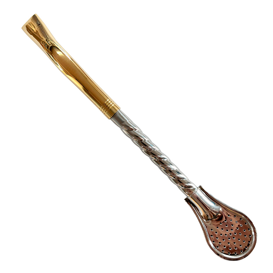 Bomba Chimarrão Bico Louro Curvada Torcida Inox Banhada Ouro em Oferta na Shopee