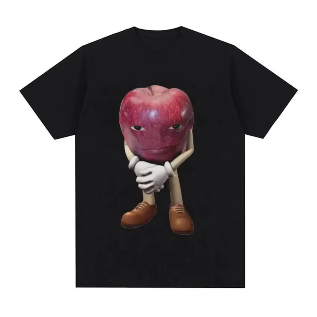 Camiseta Unisex Apple Design Meme Engraçado Harajuku Streewear Casual Divertido Blusa Algodão