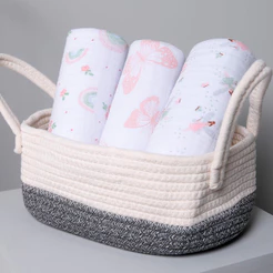 Kit Cueiro Bebê Papi Swaddle Estampa Fadas 3 Peças 100cm x 80cm