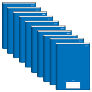 Caderno Brochura 1/4 Azul Capa Dura 48 Folhas Stiff - 10 Un em Oferta na Shopee
